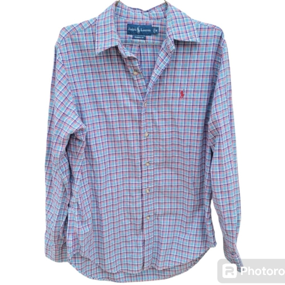 Vintage Ralph Lauren Blue Label Men’s Plaid Button Shirt